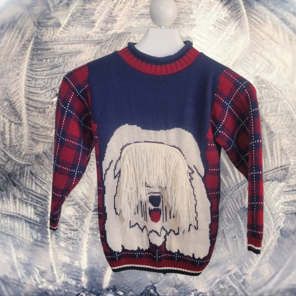 Vintage Girls Shaggy DogSweater